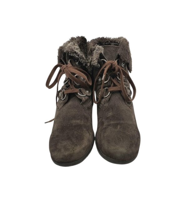 Botine dama Luftpolster 37, piele intoarsa, gri - imagine 3