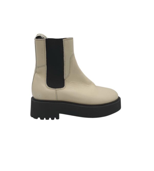 Botine dama Last 39, piele, material textil, bej - imagine 1