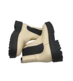 Botine dama Last 39, piele, material textil, bej - imagine 4