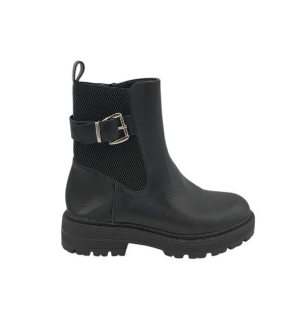 Botine dama 38, imitatie de piele, material textil, negru - imagine 1