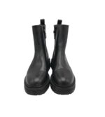 Botine dama 38, imitatie de piele, material textil, negru - imagine 3