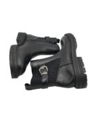 Botine dama 38, imitatie de piele, material textil, negru - imagine 4