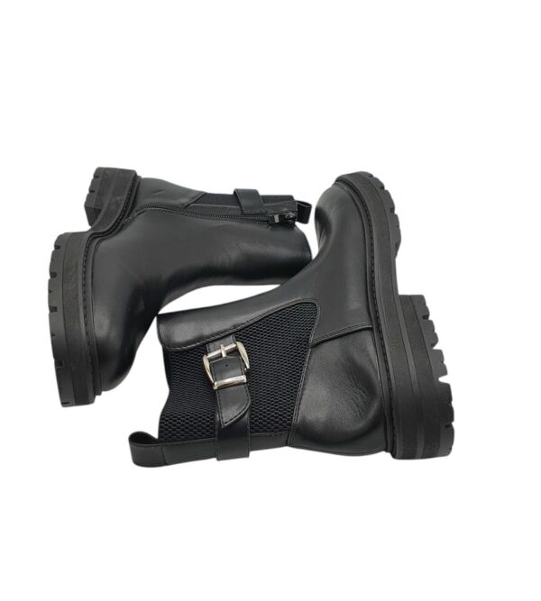 Botine dama 38, imitatie de piele, material textil, negru - imagine 4