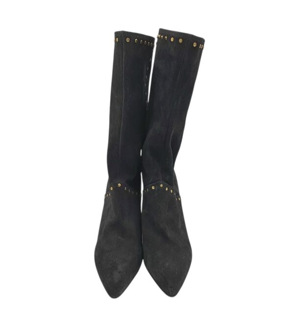 Cizme dama Gold 37, piele intoarsa, negru - imagine 3