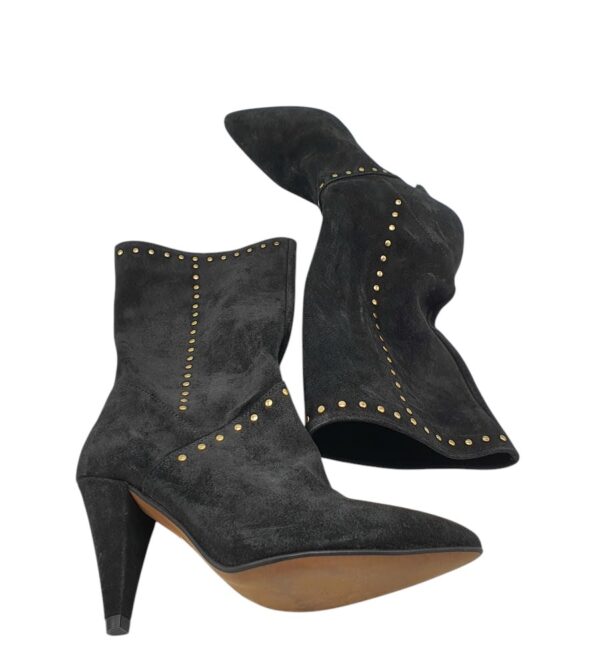 Cizme dama Gold 37, piele intoarsa, negru - imagine 4
