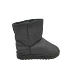 Cizme dama 37, imitatie de  piele, material textil, gri, imblanite