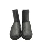 Cizme dama 37, imitatie de  piele, material textil, gri, imblanite - imagine 3