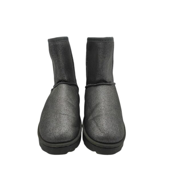 Cizme dama 37, imitatie de  piele, material textil, gri, imblanite - imagine 3