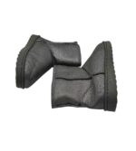 Cizme dama 37, imitatie de  piele, material textil, gri, imblanite - imagine 4