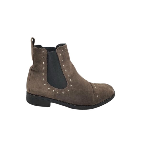 Botine dama Cox 39, piele intoarsa, bej - imagine 1