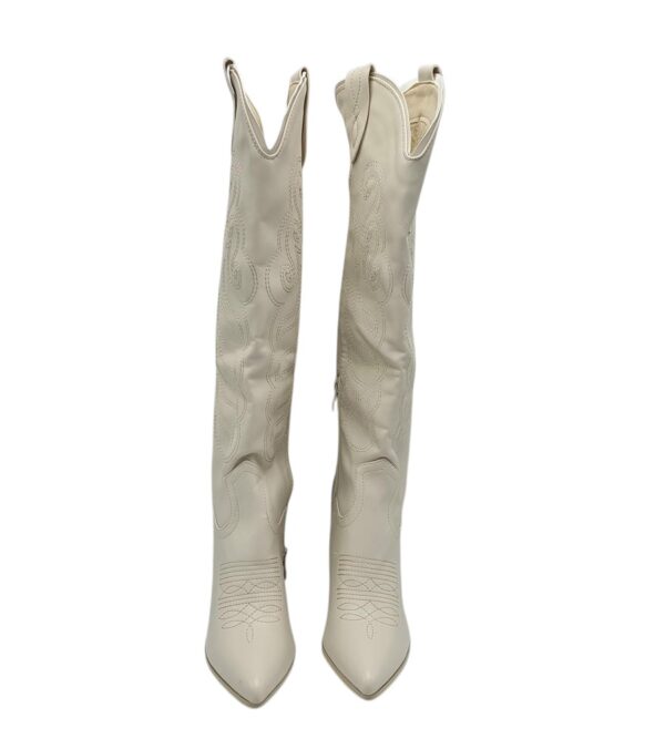 Cizme dama Ideal shoes, 39, imitatie de piele, bej - imagine 3