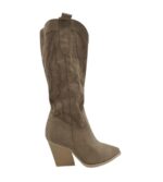 Cizme dama Ideal Shoes, 39, material textil, bej