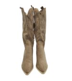 Cizme dama Ideal Shoes, 39, material textil, bej - imagine 3