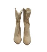 Cizme dama Ideal shoes, 38, material textil, bej - imagine 3