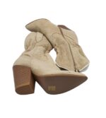 Cizme dama Ideal shoes, 38, material textil, bej - imagine 4