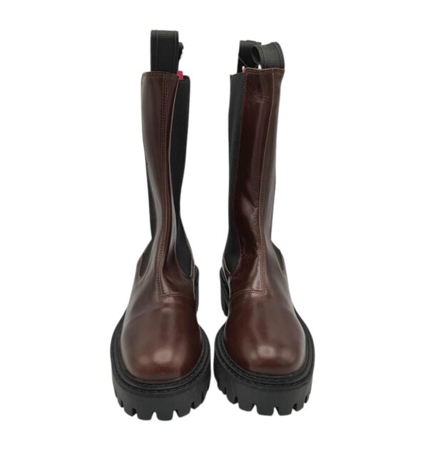 Ghete dama Last, 38, piele, material textil, maro - imagine 3