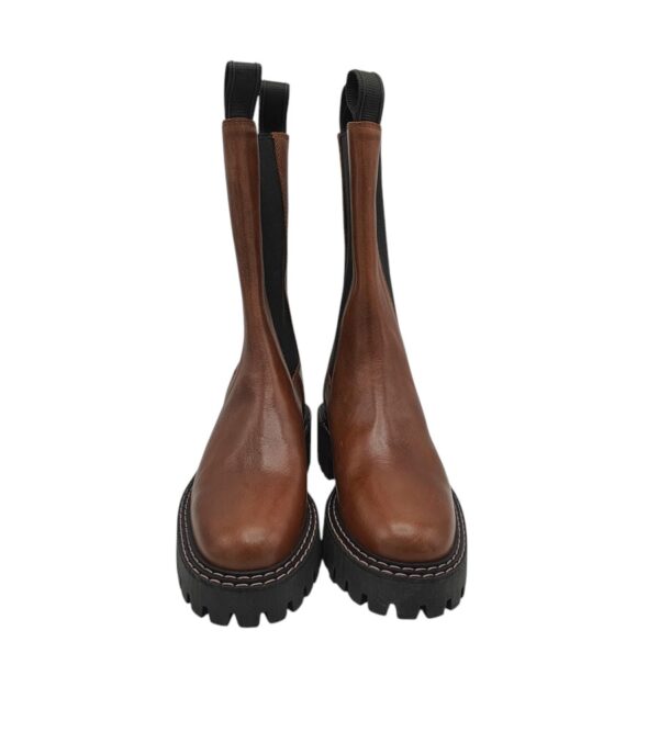 Ghete dama Last, 37, piele, material textil, maro - imagine 3