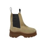 Ghete dama Last, 37, piele intoarsa, material textil, bej