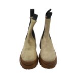 Ghete dama Last, 37, piele intoarsa, material textil, bej - imagine 3