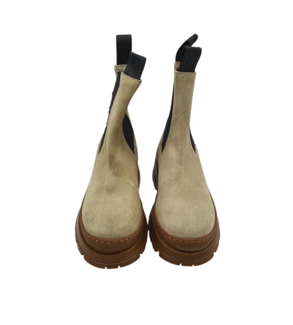Ghete dama Last, 37, piele intoarsa, material textil, bej - imagine 3