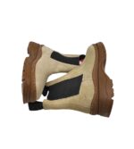 Ghete dama Last, 37, piele intoarsa, material textil, bej - imagine 4