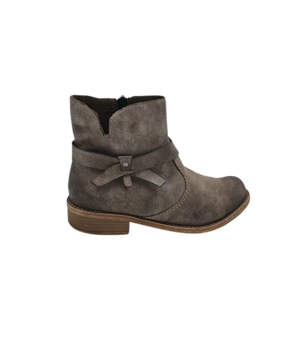 Botine dama Rieker 37, imitatie de piele, bej - imagine 1