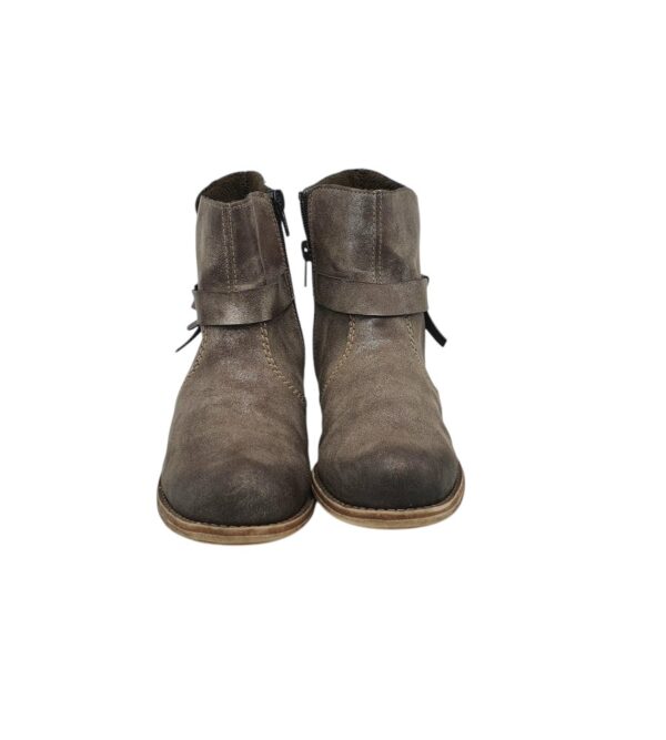 Botine dama Rieker 37, imitatie de piele, bej - imagine 3