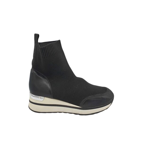Adidasi dama 39, imitatie de piele, material textil, negru - imagine 1
