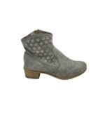 Botine dama Rieker 38, imitatie de piele, gri