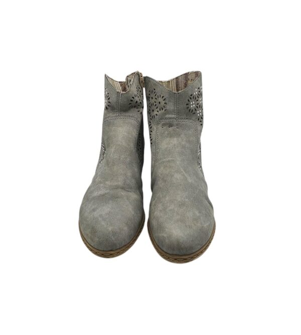 Botine dama Rieker 38, imitatie de piele, gri - imagine 3