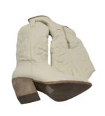 Cizme dama 37, imitatie de piele, crem - imagine 4