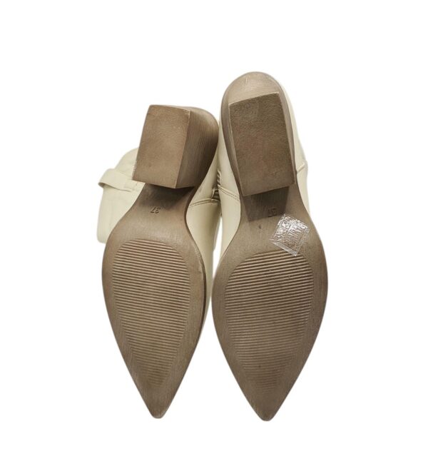 Cizme dama 37, imitatie de piele, crem - imagine 5