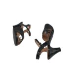 Sandale dama 38, imitatie de piele, negru - imagine 4