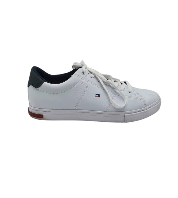 Adidasi barbati Tommy Hilfiger 45, piele, alb - imagine 1