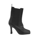 Cizme dama Gold 37, piele, material textil, negru