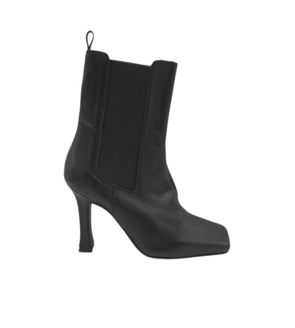 Cizme dama Gold 37, piele, material textil, negru - imagine 1