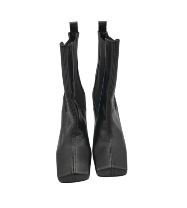 Cizme dama Gold 37, piele, material textil, negru - imagine 3