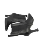 Cizme dama Gold 37, piele, material textil, negru - imagine 4