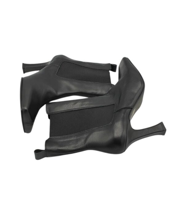 Cizme dama Gold 37, piele, material textil, negru - imagine 4