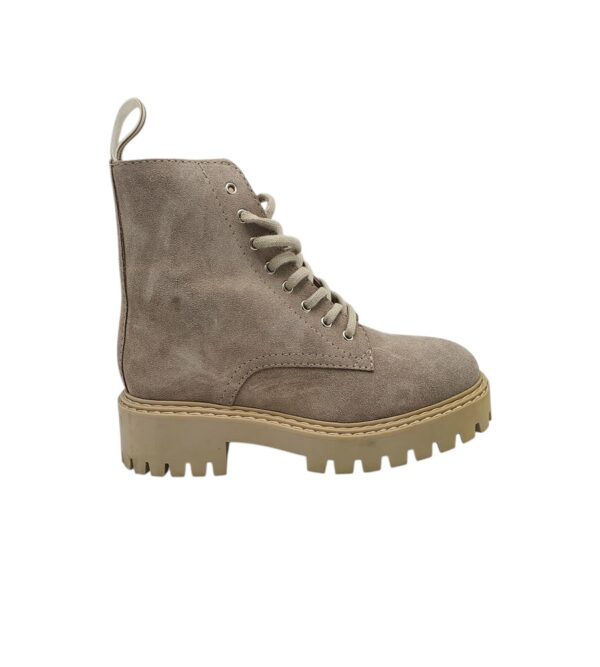 Ghete dama Last 38, piele intoarsa , bej - imagine 1