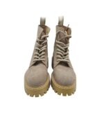 Ghete dama Last 38, piele intoarsa , bej - imagine 3