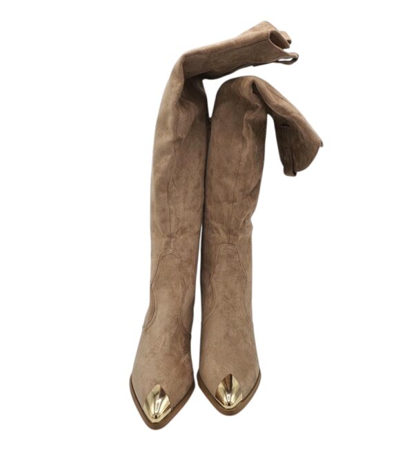 Cizme dama Marquiiz 40, material textil, bej - imagine 3