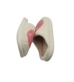 Papuci de casa dama  41, material textil, alb - imagine 4