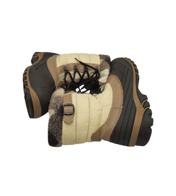 Cizme dama Freewalk 39, material textil, negru bej imblanite - imagine 4