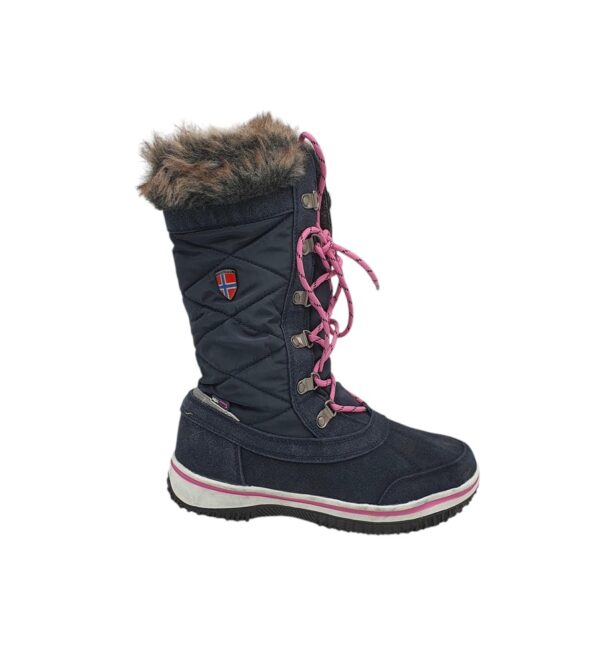 Cizme copii Trollkids 36, material textil, piele intoarsa, bleumarin, imblanite - imagine 1