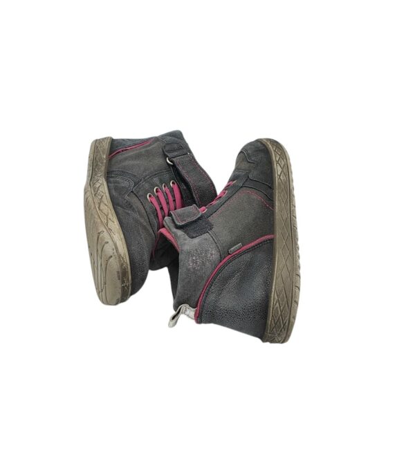 Ghete copii Superfit 35, imitatie de piele, piele intoarsa, gri negru, Goretex - imagine 4
