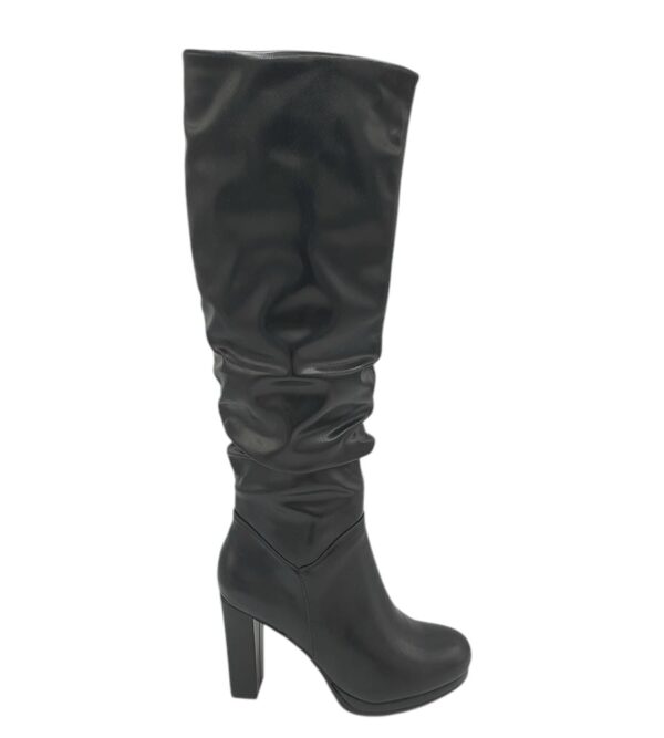 Cizme dama 37, imitatie de  piele, negru - imagine 1