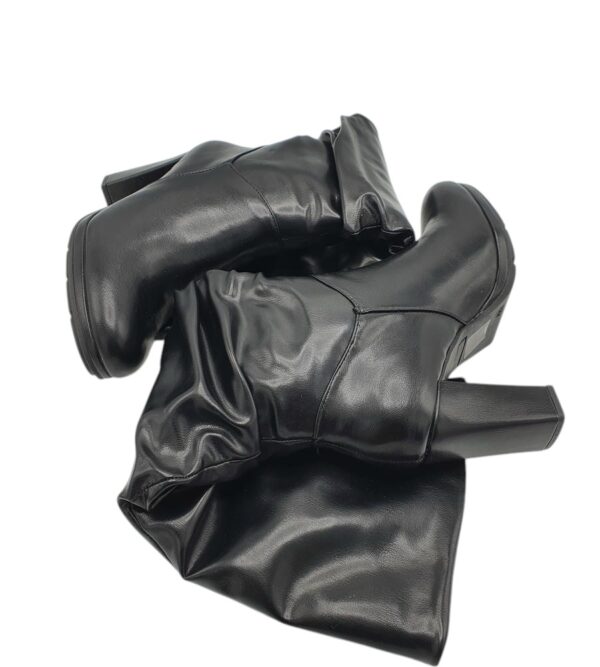 Cizme dama 37, imitatie de  piele, negru - imagine 4