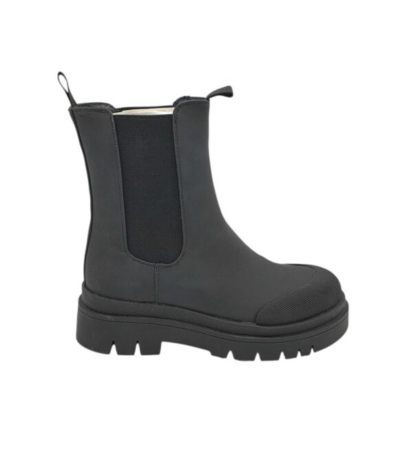Botine dama  40, imitație de piele, material textil, negru - imagine 1