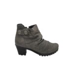 Botine dama Rieker 39, imitație de piele, gri, imblanite